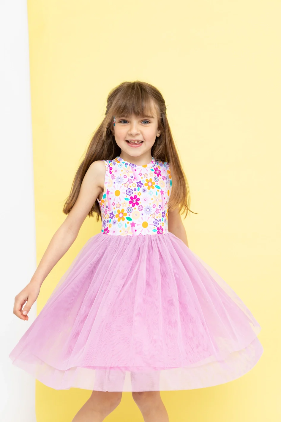 Bird & Bean Bamboo Tulle Dress - Flower Power - Image 2
