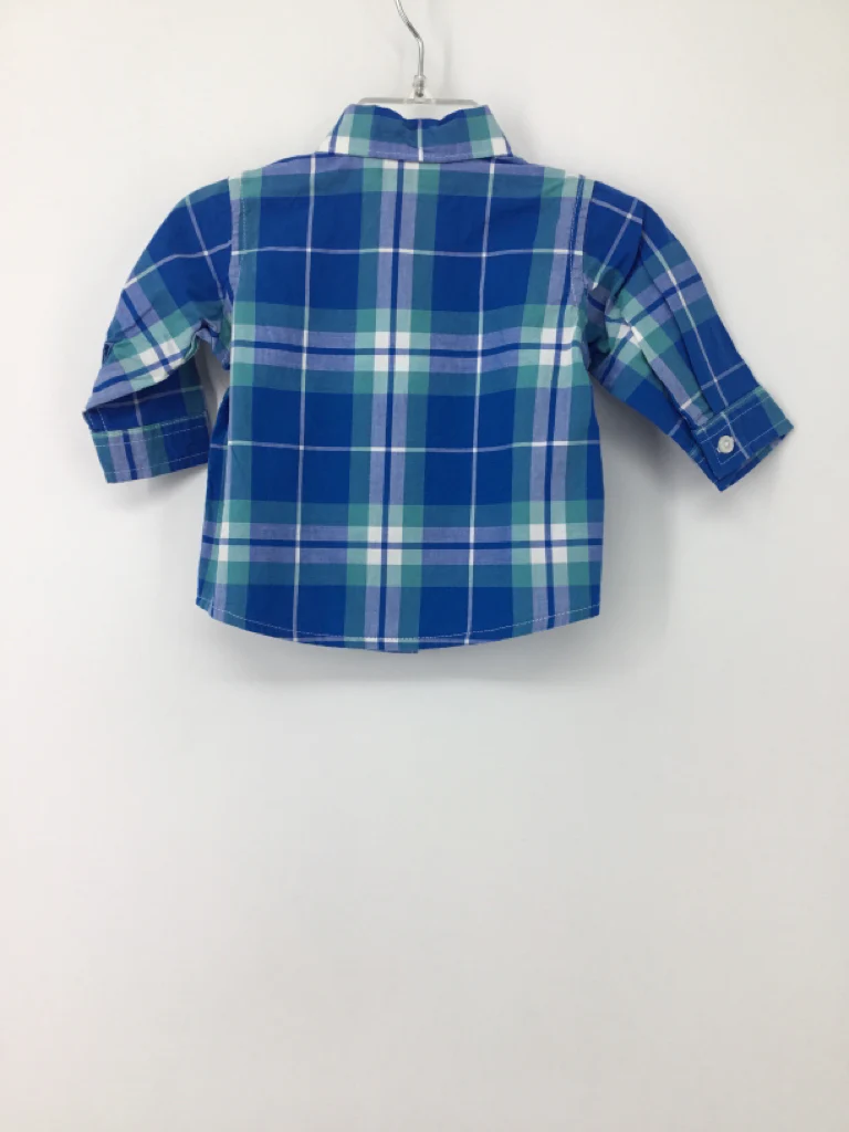 Childrens Place Child Size 0-3 Months Blue Plaid Shirt - boys - Image 2
