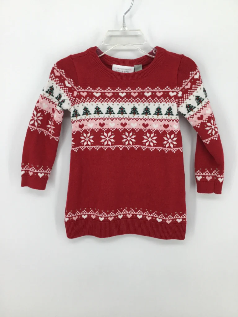Childrens Place Child Size 12-18 Months Red Christmas Dress