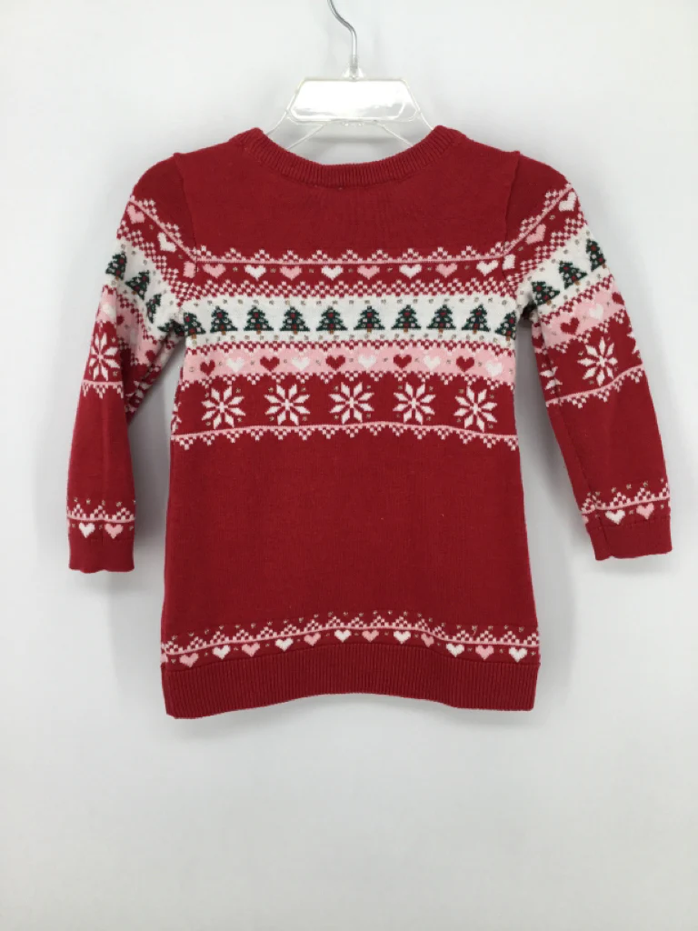 Childrens Place Child Size 12-18 Months Red Christmas Dress - Image 2