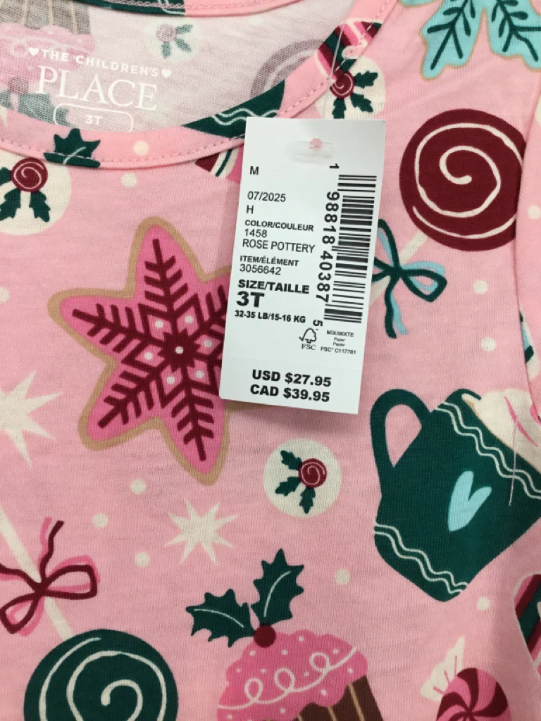 Childrens Place Child Size 3 Pink Christmas Dress - Image 2