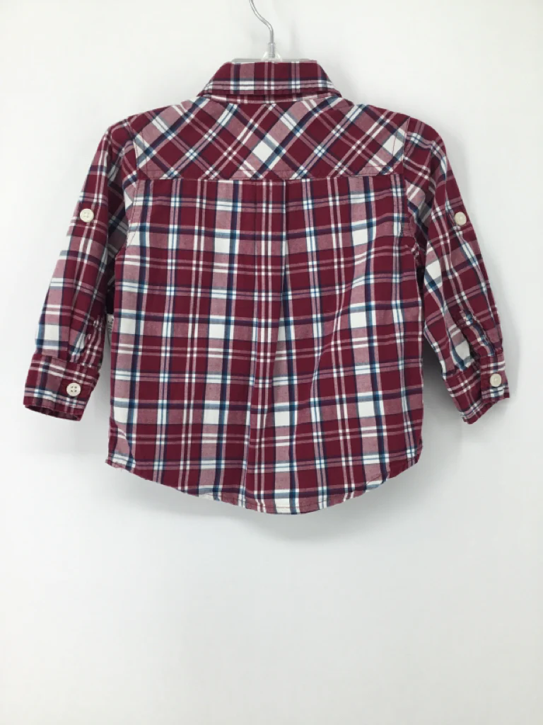 Crazy 8 Child Size 12-18 Months Burgundy Plaid Shirt - boys - Image 2