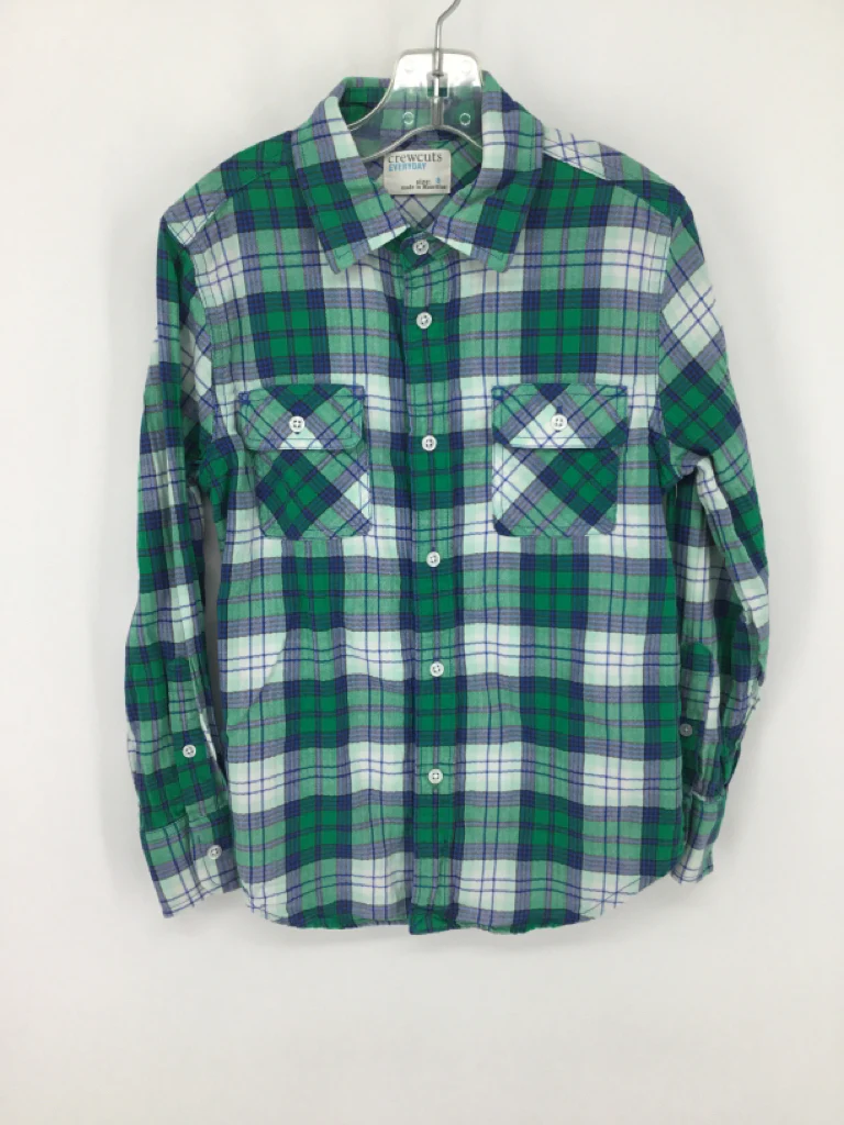 Crewcuts Child Size 8 Green Plaid Shirt - boys