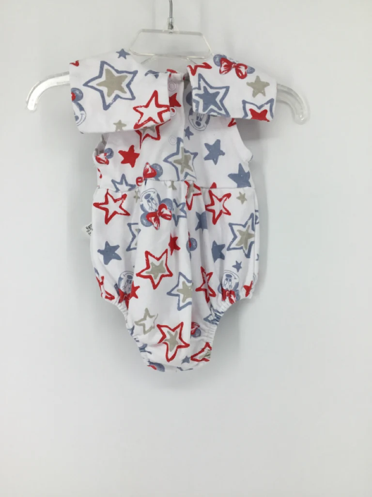 Disney Child Size 0-3 Months White Stars & Stripes Outfit - Image 2