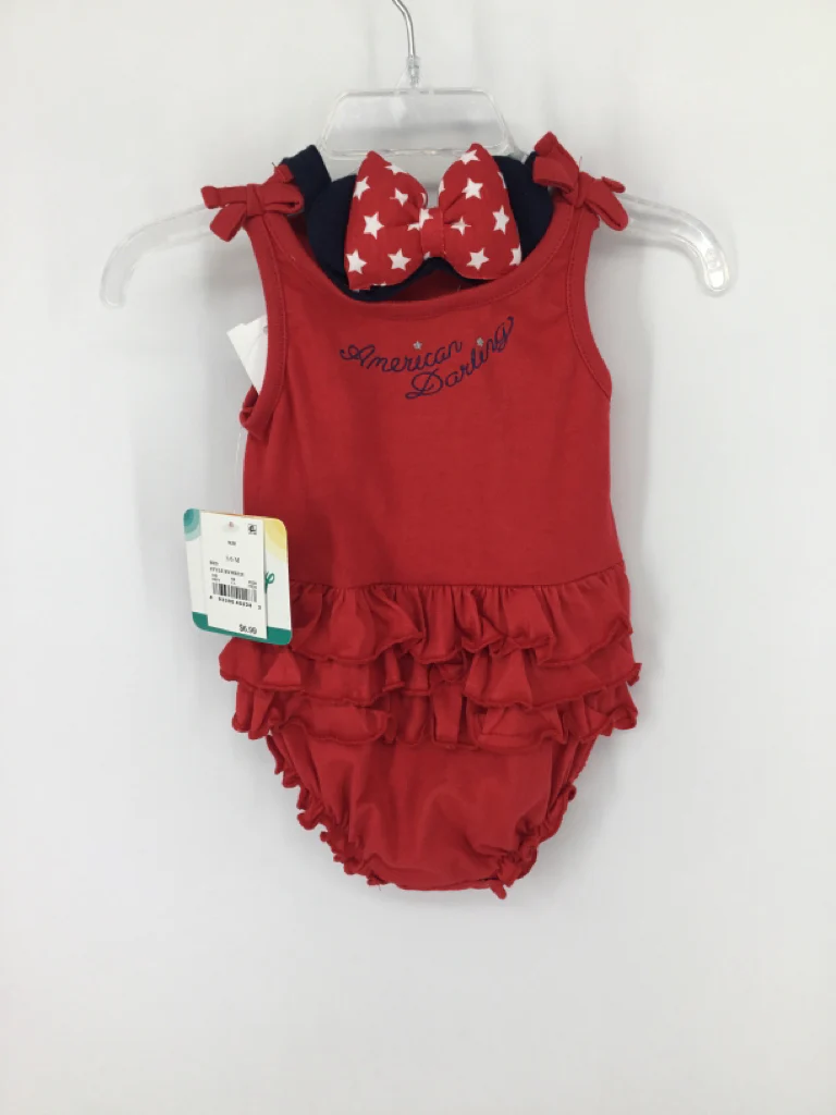 Disney Child Size 3-6 Months Red Stars & Stripes Outfit - Image 3