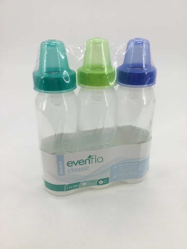 Evenflo Classic Plastic Bottles - 8 oz - 3 pcs