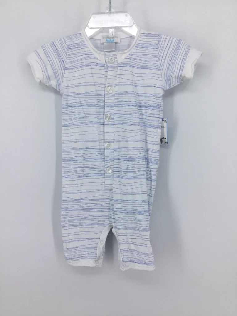 Feather Baby Child Size 0-3 Months White Print Outfit - boys