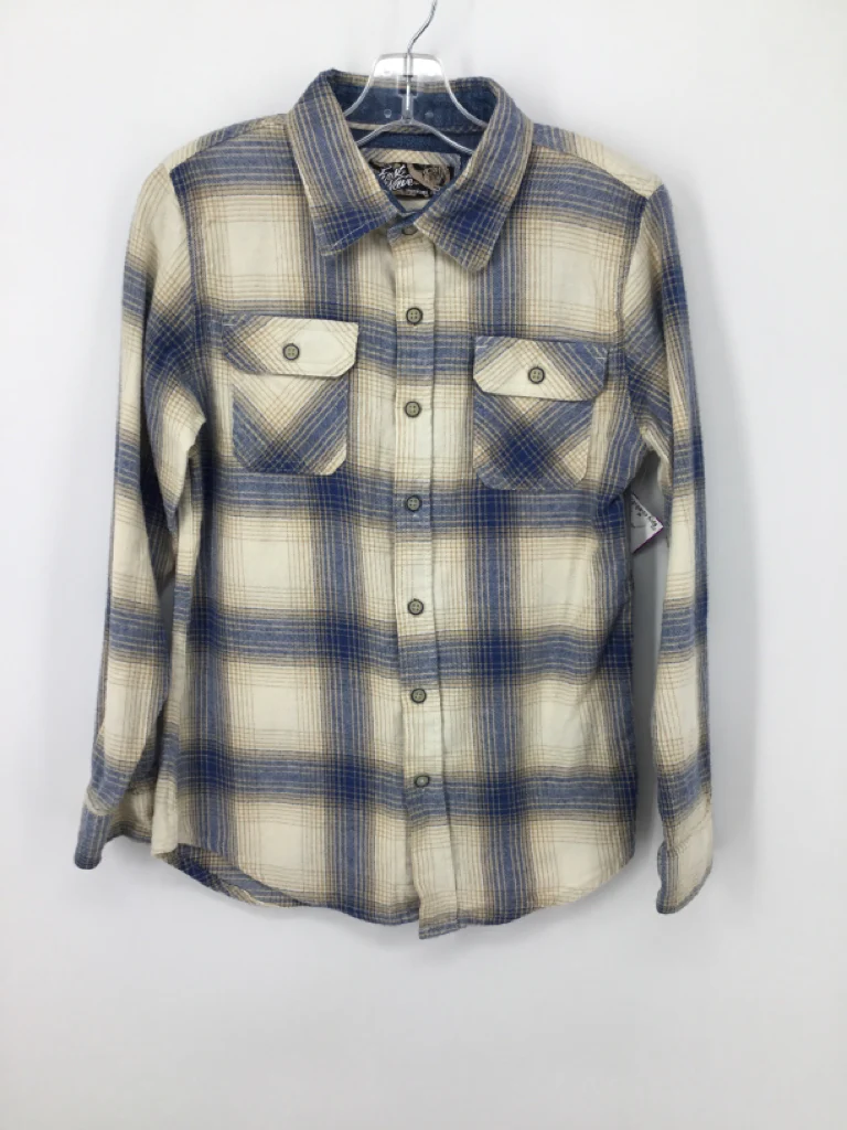 First Wave Child Size 10 Blue Plaid Shirt - boys