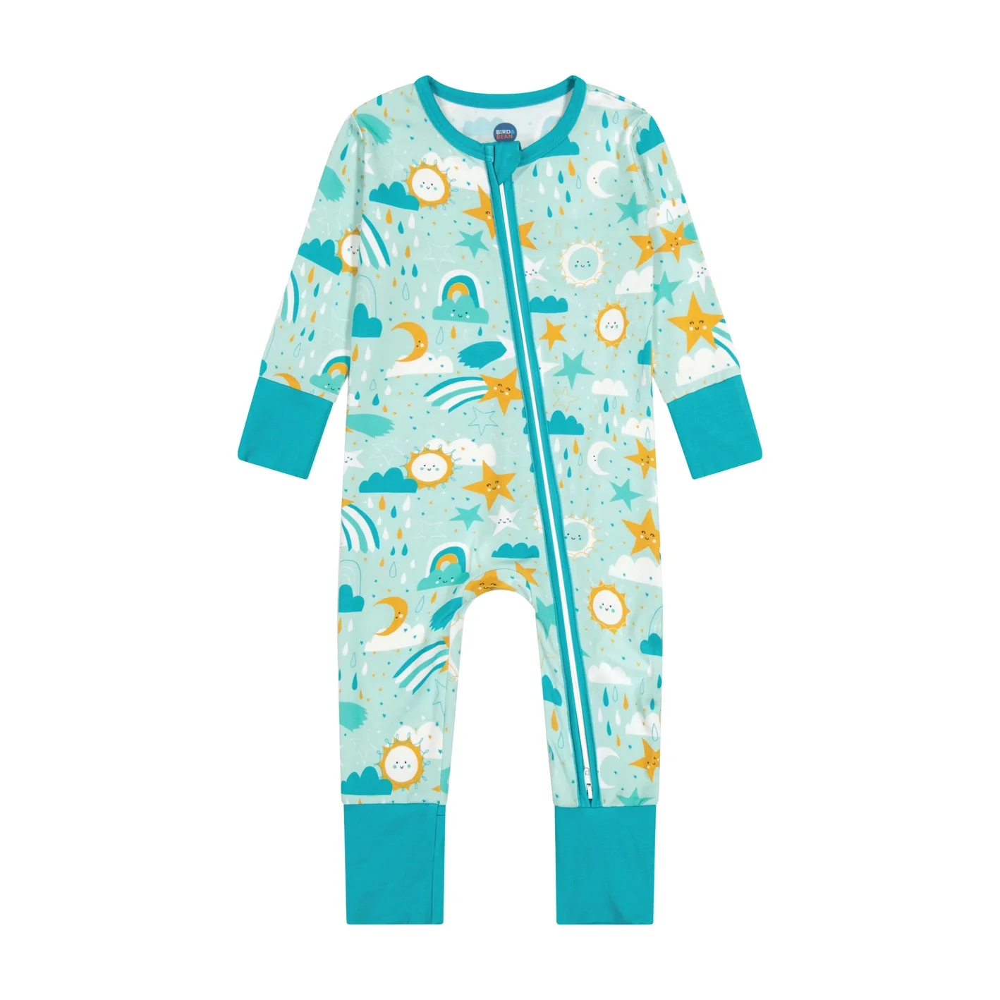 Bird & Bean Bamboo Footless Romper - Astro