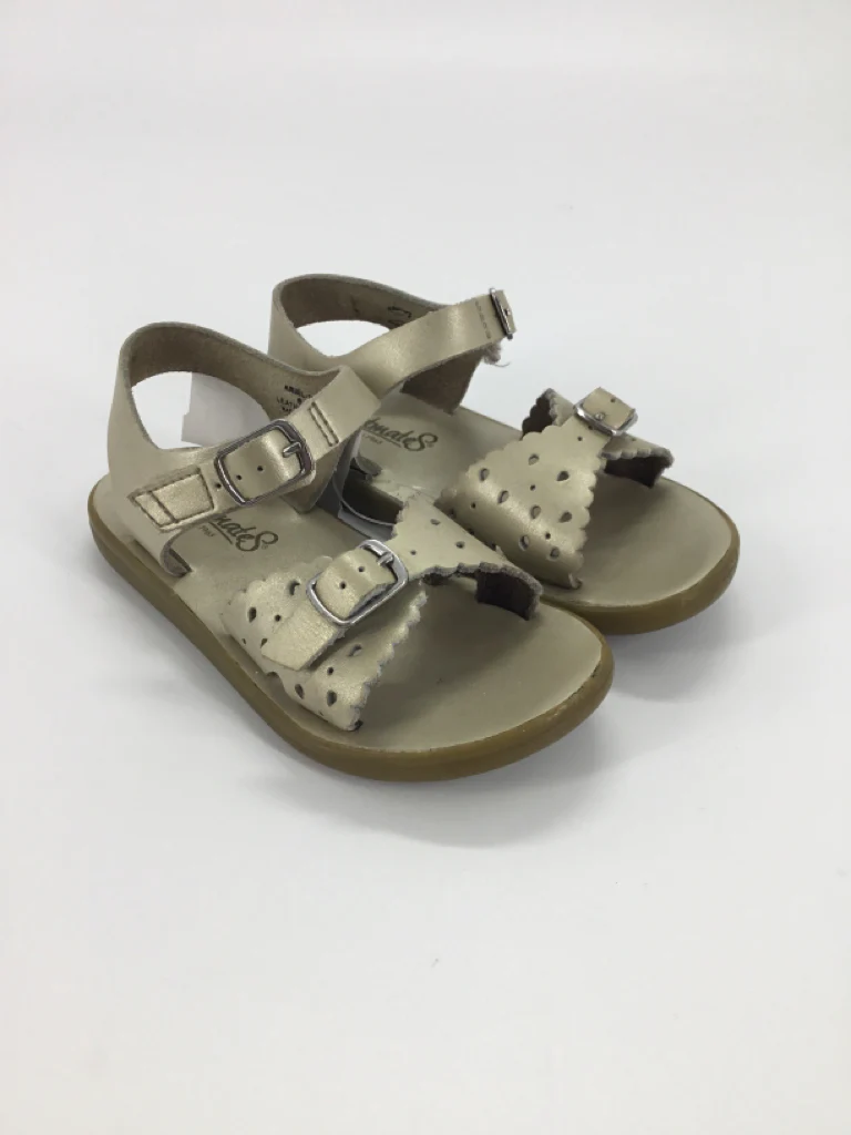 Footmates Child Size 9 Toddler Gold Sandals/Flip Flops