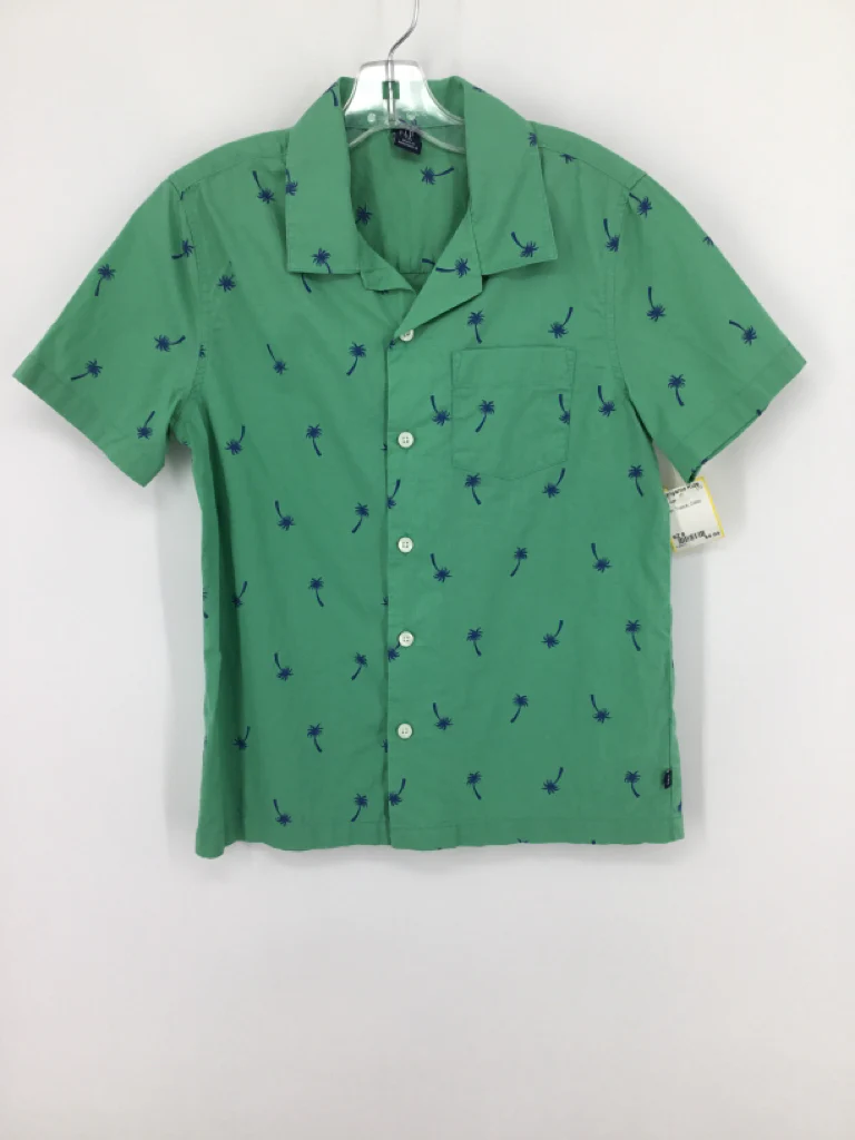 Gap Child Size 8 Green Tropical Shirt - boys