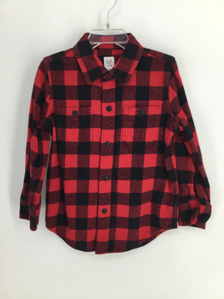Gap Kids Child Size 4 Red Checkered Shirt - boys