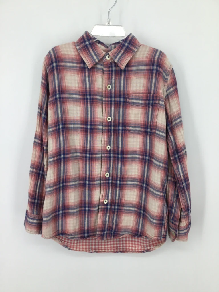 Gap Kids Child Size 6 Pink Plaid Shirt - boys