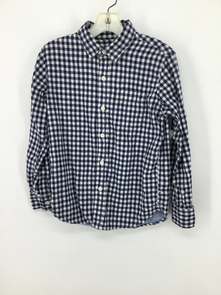 Gap Kids Child Size 8 Navy Gingham Shirt - boys