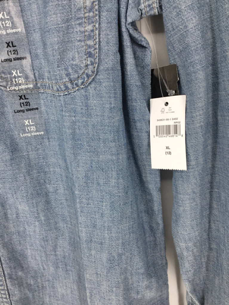 Gap Kids Child Size 12 Blue Solid Shirt - boys - Image 2