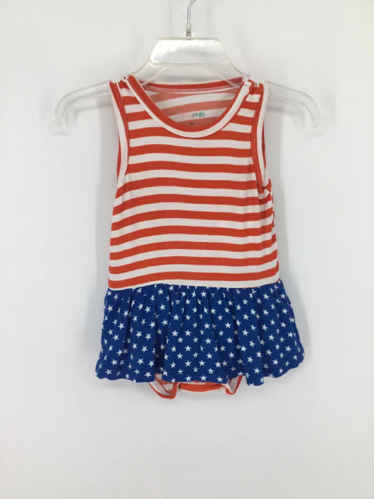 GiGi and Max Child Size 9 Months Red Stars & Stripes Outfit
