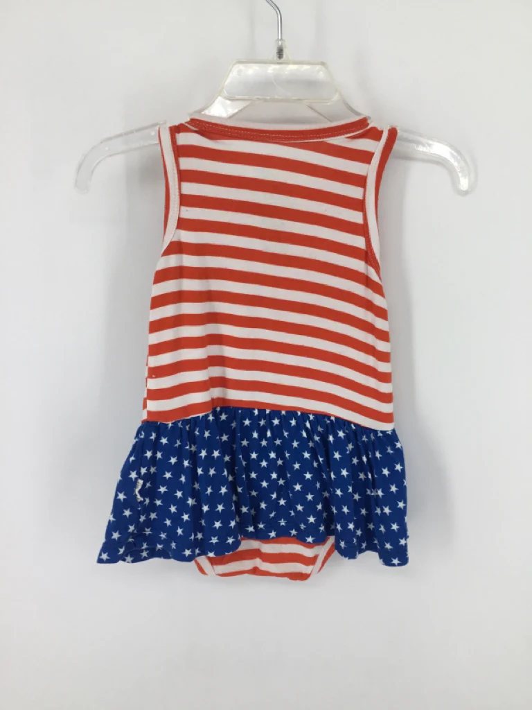 GiGi and Max Child Size 9 Months Red Stars & Stripes Outfit - Image 2
