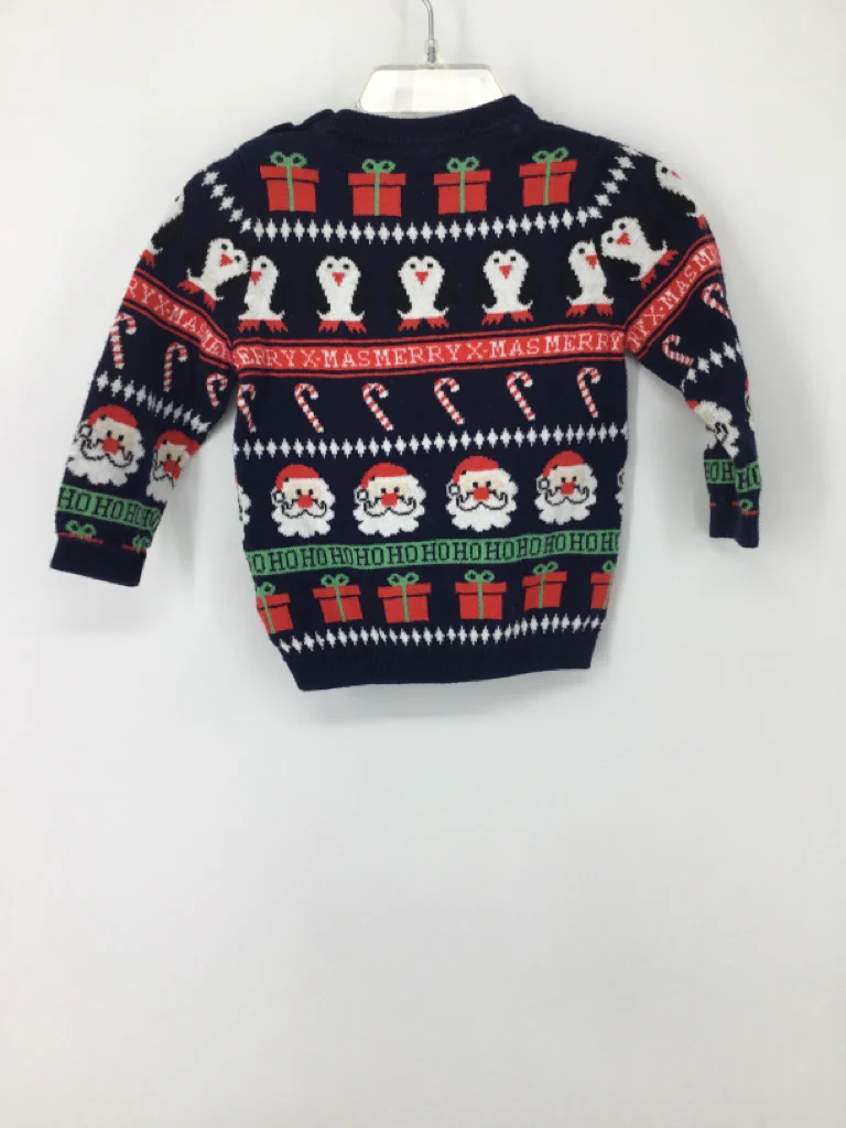 H & M Child Size 6-9 Months Navy Christmas Sweater - Image 2