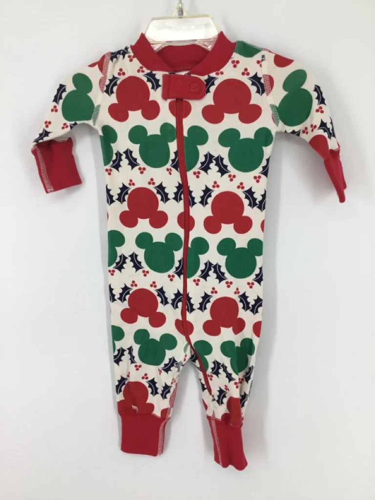 Hanna Andersson + Disney Child Size 0-3 Months Red Christmas Pajamas