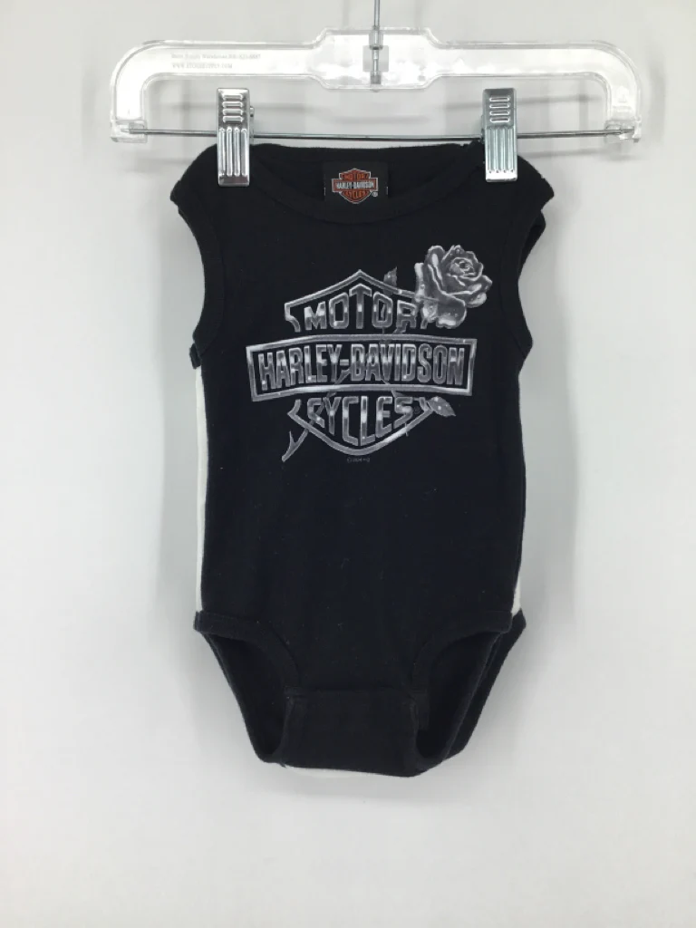 Harley Davidson Child Size 3-6 Months Black Onesie
