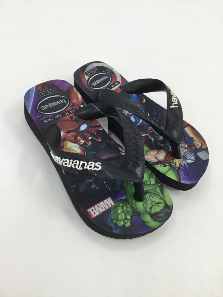 Havaiana Child Size 9 Toddler Black Sandals/Flip Flops