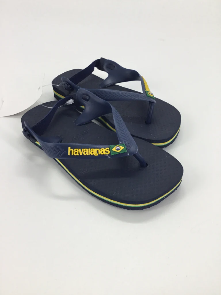 Havaiana Child Size 7 Toddler Navy Sandals/Flip Flops