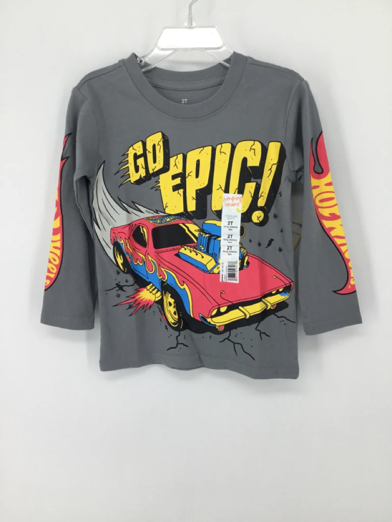 Hot Wheels Child Size 2 Gray screen printed T-shirt - boys
