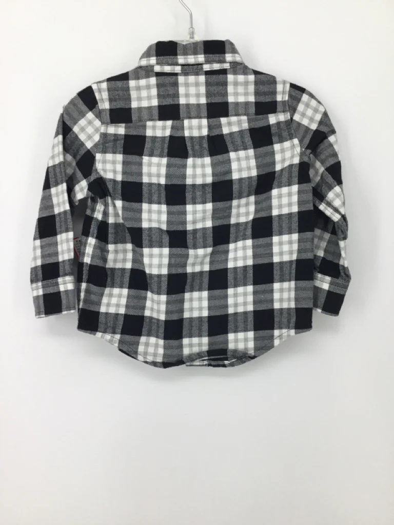 Janie and Jack Child Size 12-18 Months Black Plaid Shirt - boys - Image 2