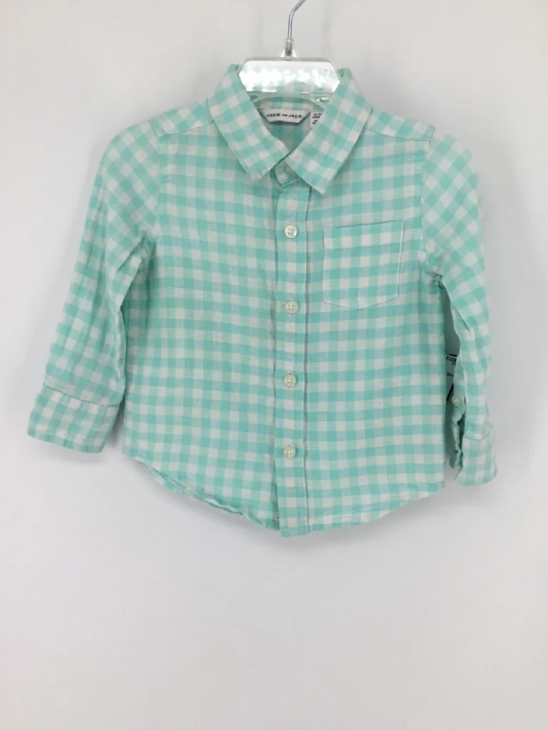 Janie and Jack Child Size 12-18 Months Blue Gingham Shirt - boys