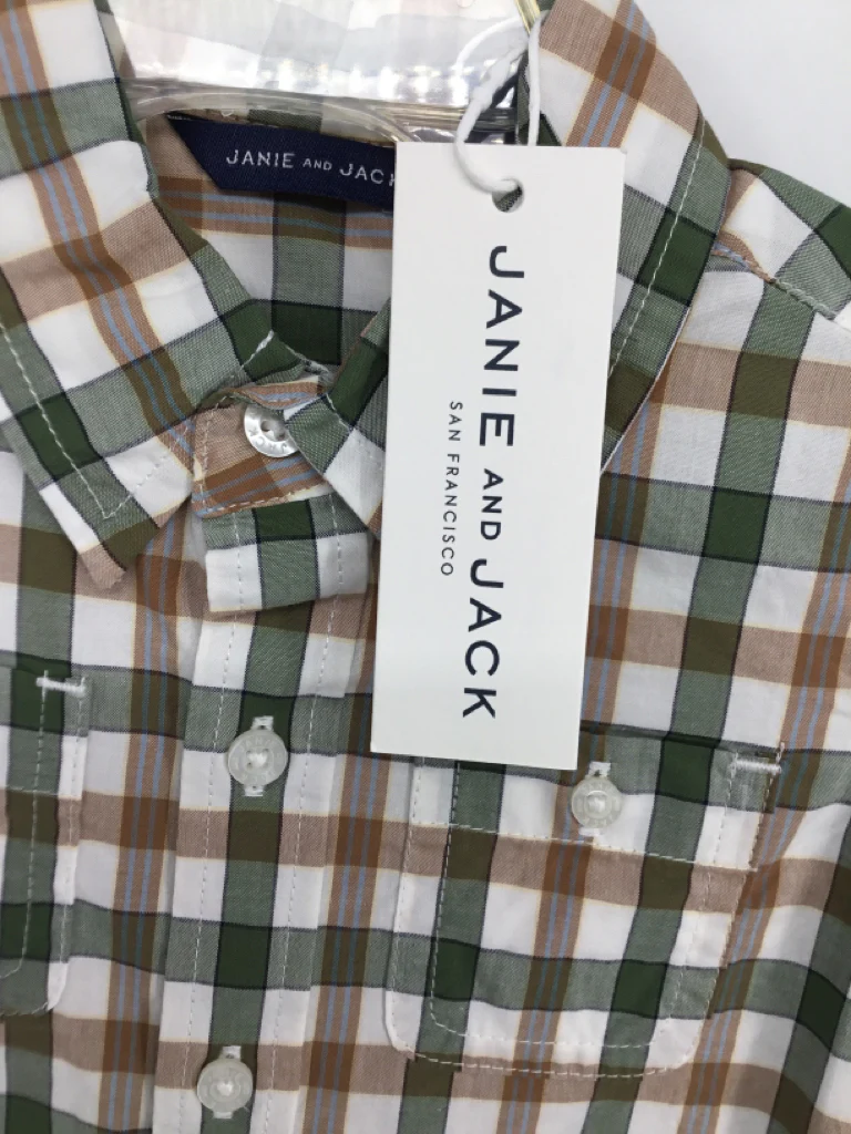 Janie and Jack Child Size 12-18 Months Green Plaid Shirt - boys - Image 2
