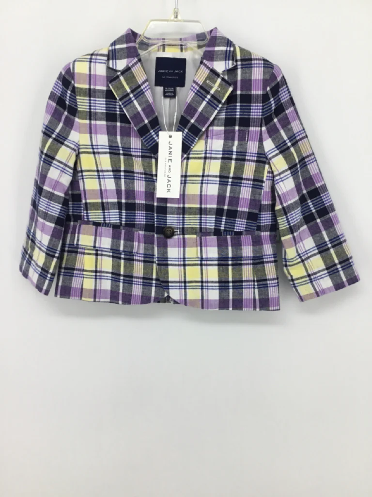 Janie and Jack Child Size 18-24 Months Purple Plaid Blazer - boys