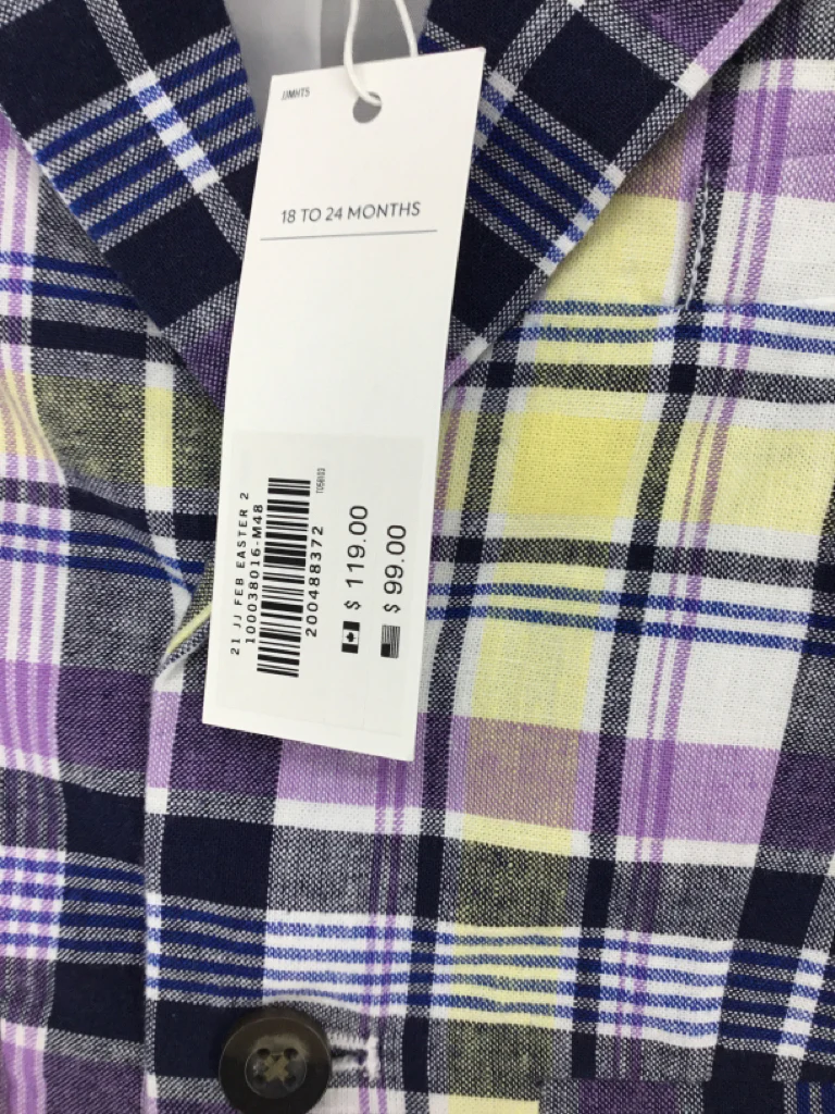 Janie and Jack Child Size 18-24 Months Purple Plaid Blazer - boys - Image 2