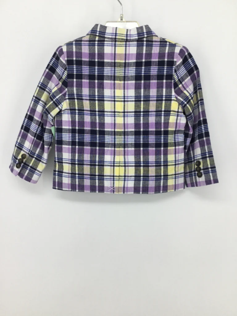Janie and Jack Child Size 18-24 Months Purple Plaid Blazer - boys - Image 3