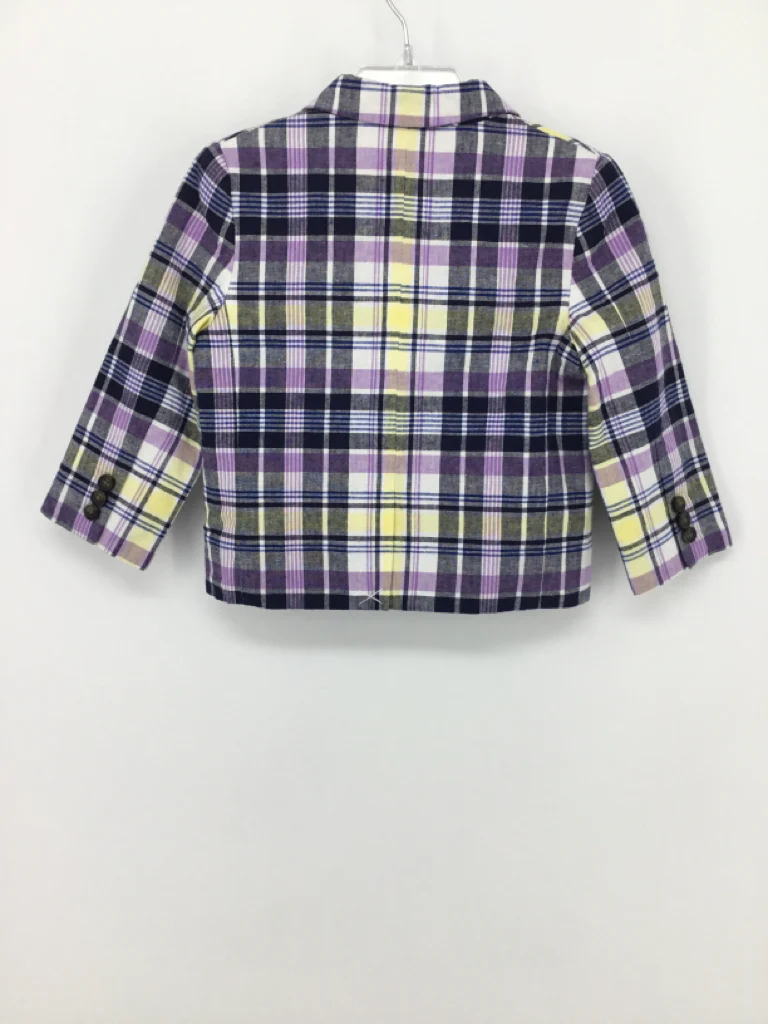 Janie and Jack Child Size 18-24 Months Purple Plaid Blazer - boys - Image 2