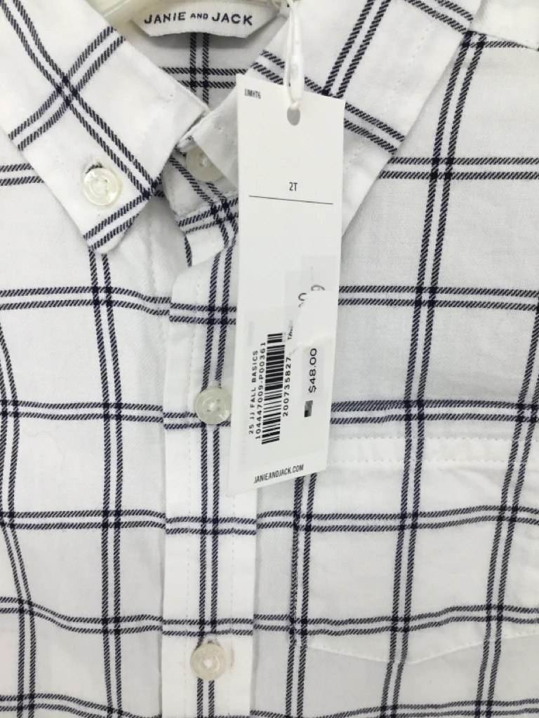 Janie and Jack Child Size 2 White Checkered Shirt - boys - Image 2