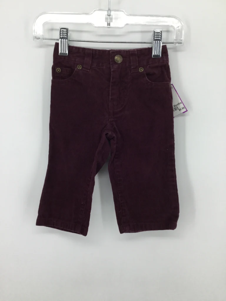 Janie and Jack Child Size 6-12 Months Burgundy Solid Pants - boys