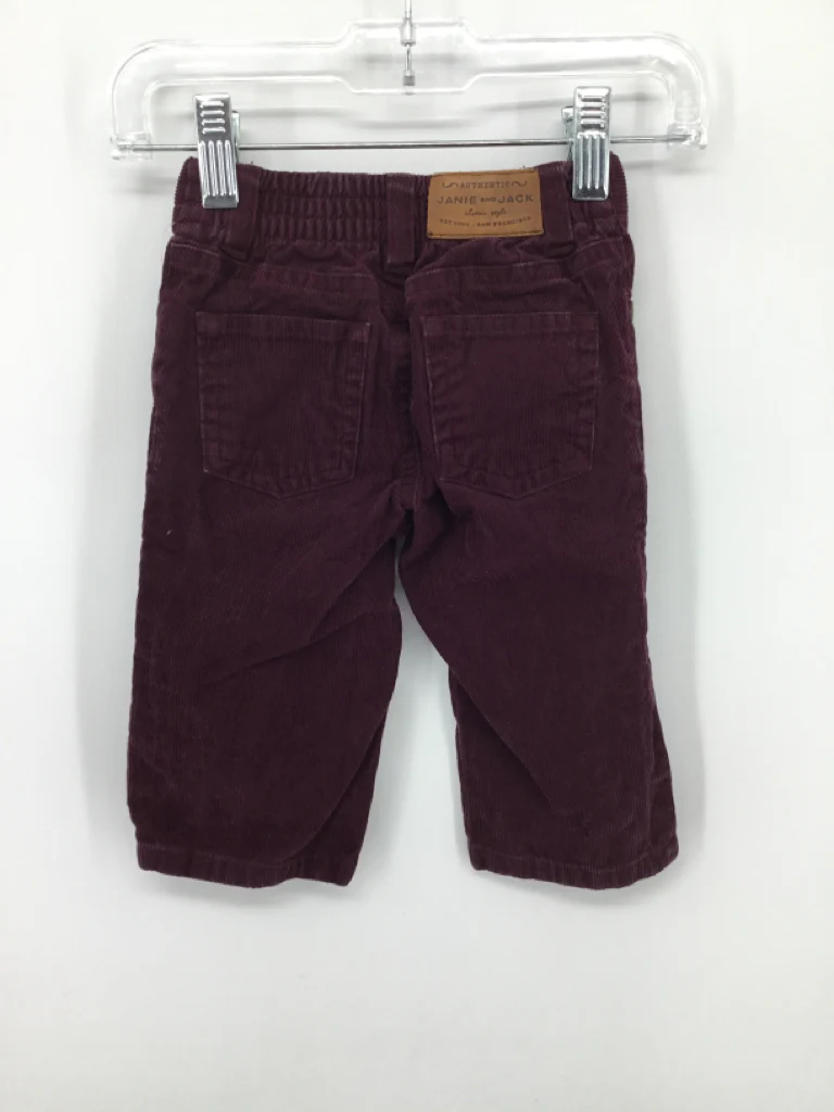 Janie and Jack Child Size 6-12 Months Burgundy Solid Pants - boys - Image 2