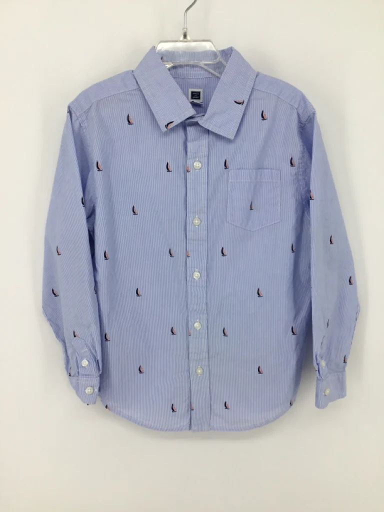 Janie and Jack Child Size 6 Blue Nautical Shirt - boys