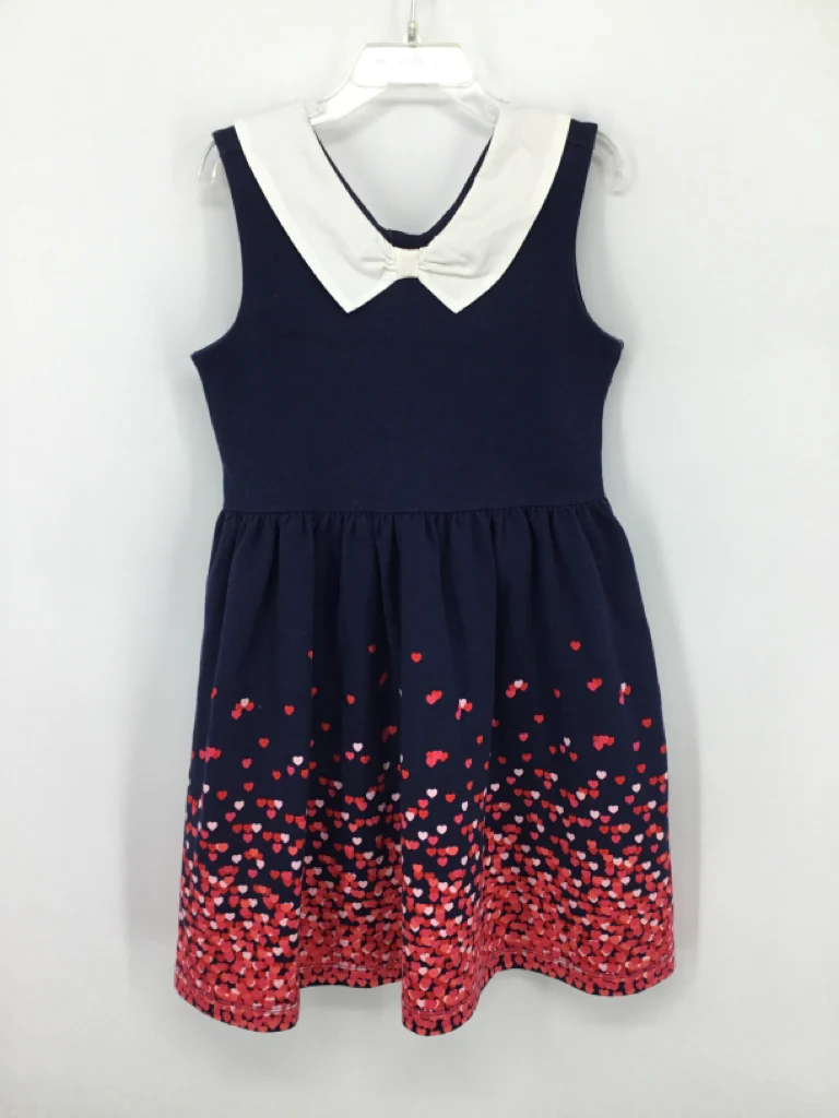 Janie and Jack Child Size 7 Navy Valentine's Day Dress