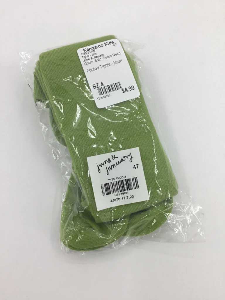 June & January Child Size 4 Green Tights - girls