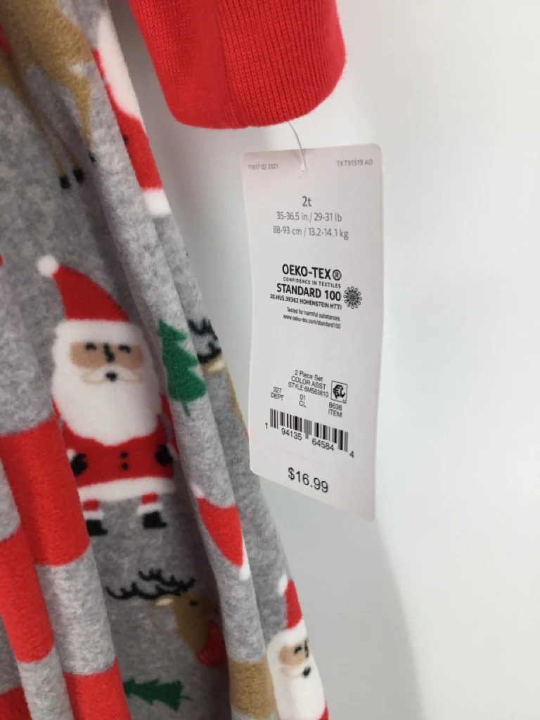 Just One You Made by Carters Child Size 2 Red Christmas Sleeper Set - Image 2