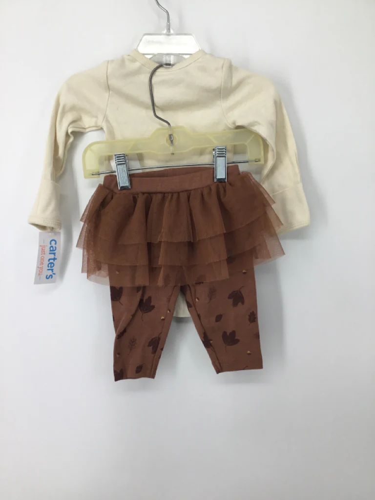Just One You Made by Carters Child Size 3 Months Brown Thanksgiving Outfit - Image 2