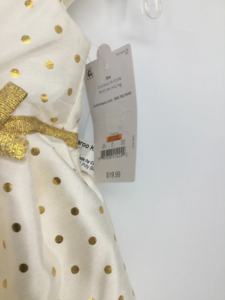 Just One You Made by Carters Child Size 3 Months Cream Dress - girls - Image 2