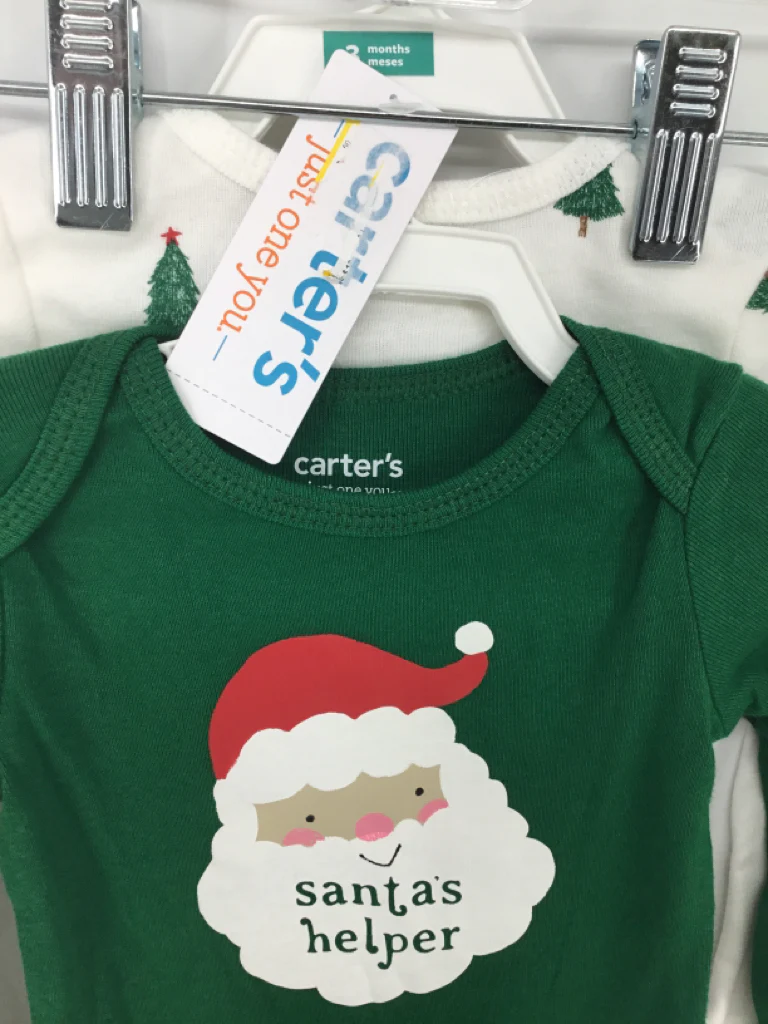 Just One You Made by Carters Child Size 3 Months Green Christmas Onesies - Image 2