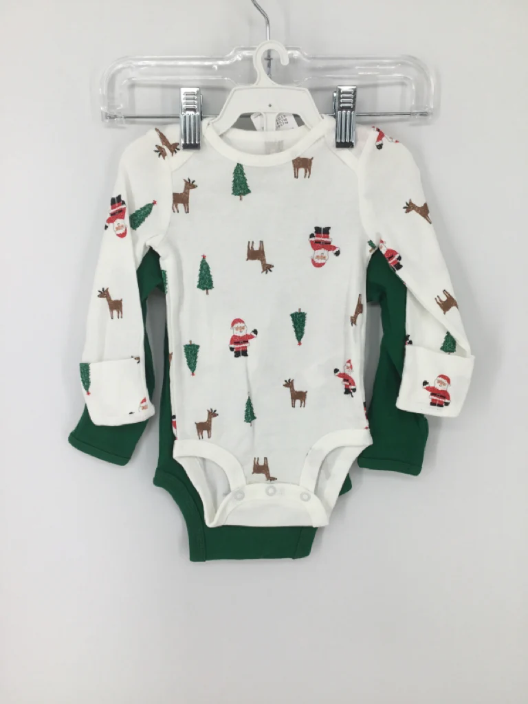 Just One You Made by Carters Child Size 3 Months Green Christmas Onesies - Image 3