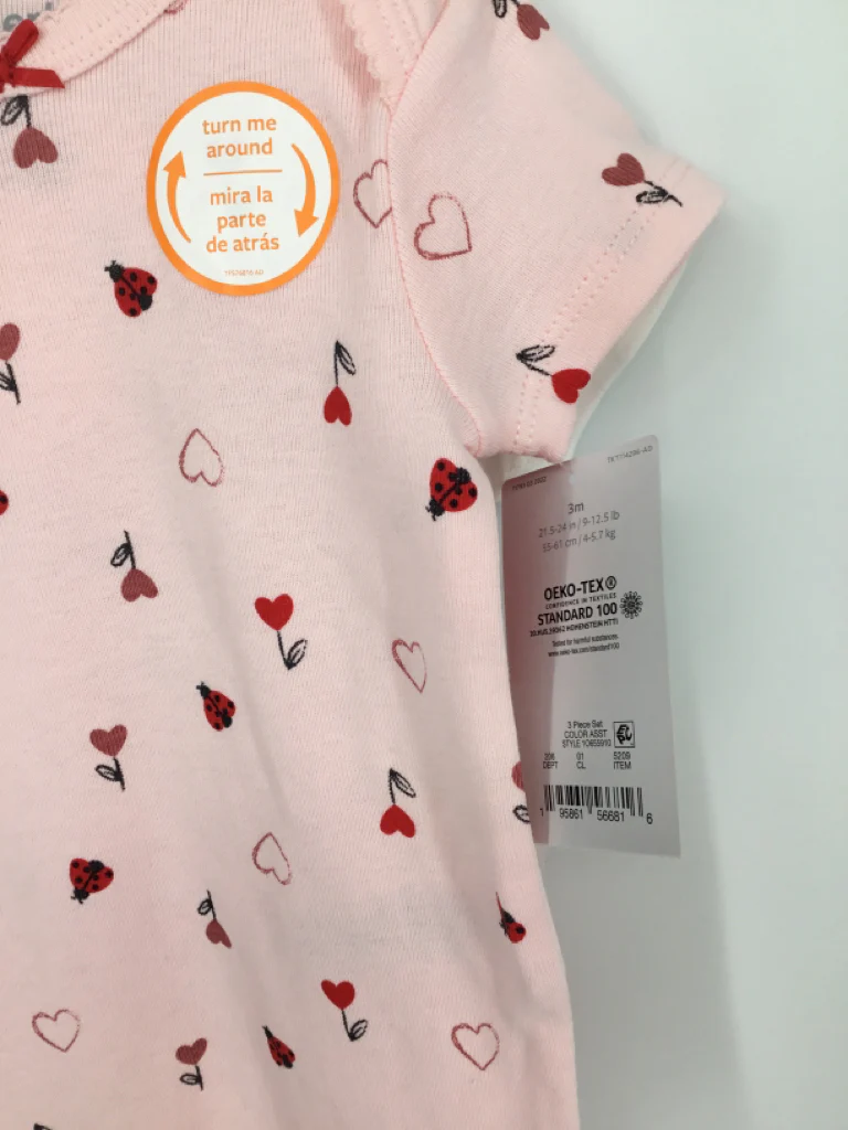 Just One You Made by Carters Child Size 3 Months Pink Valentine's Day Outfit - Image 2
