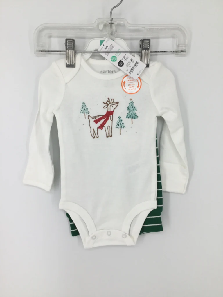 Just One You Made by Carters Child Size 3 Months White Christmas Onesies