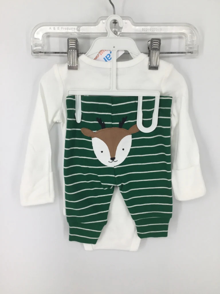 Just One You Made by Carters Child Size 3 Months White Christmas Onesies - Image 3