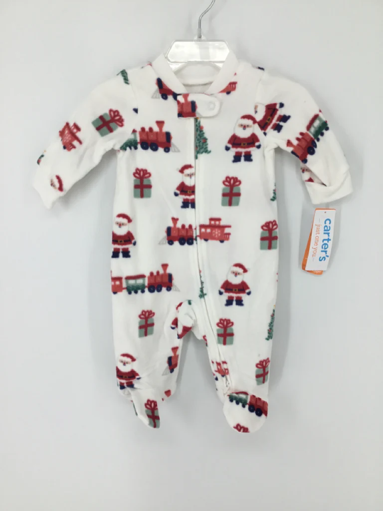 Just One You Made by Carters Child Size 3 Months White Christmas Sleeper