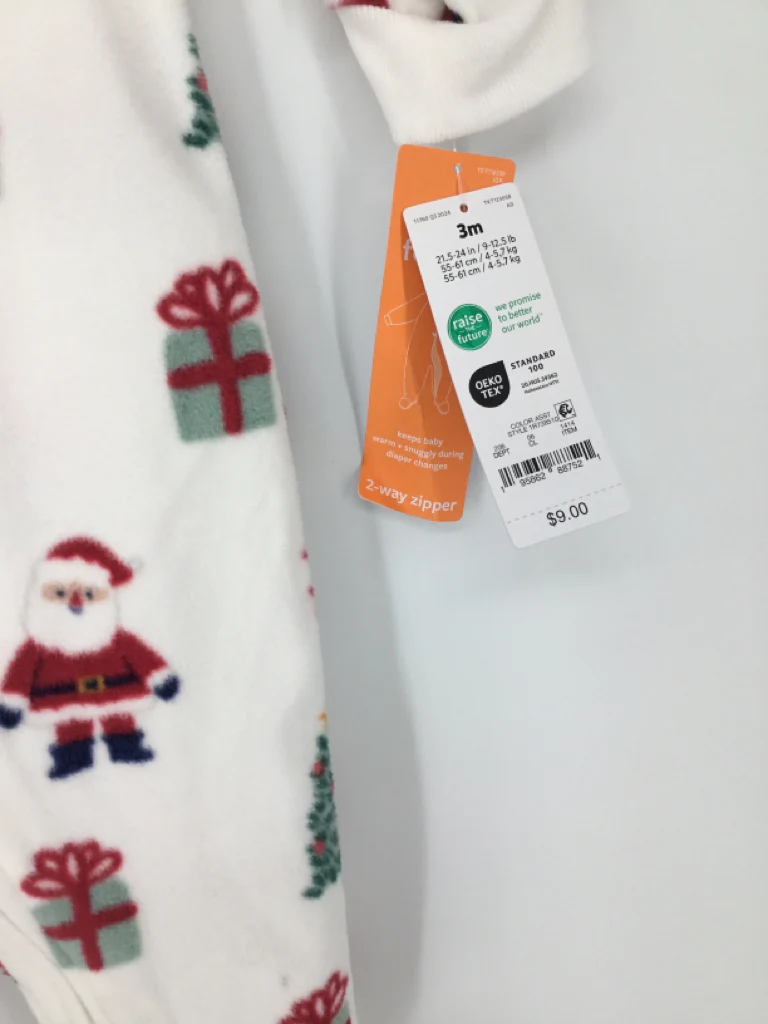 Just One You Made by Carters Child Size 3 Months White Christmas Sleeper - Image 2